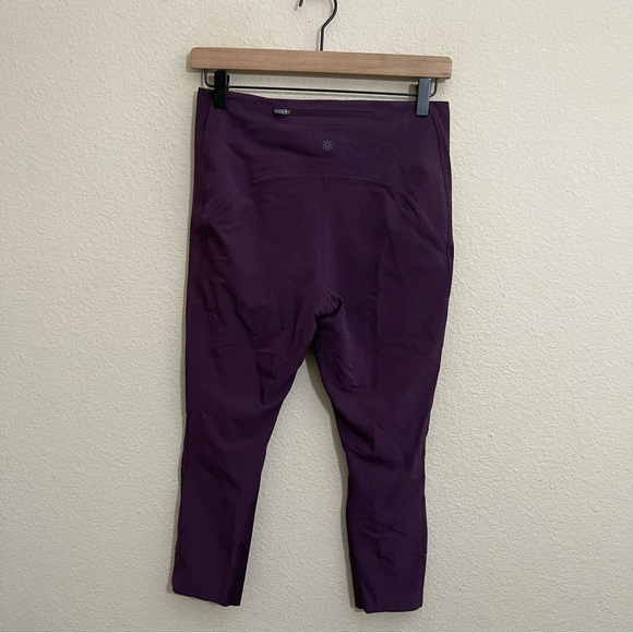 Athleta Ultimate Dobby Mesh Capri Leggings High Rise Mulberry Rose Purple Small - Picture 6 of 11